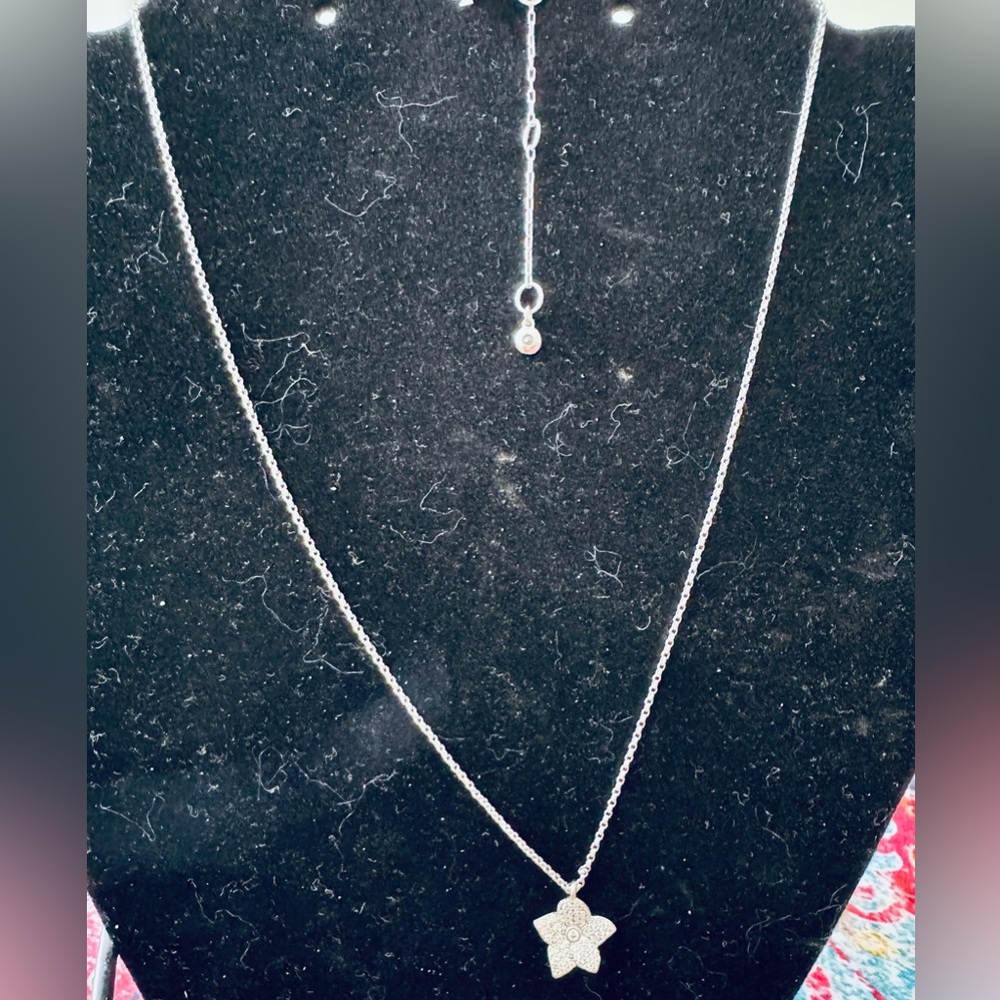 Kate Spade Silver Blooming Pave Flower Pendant Necklace